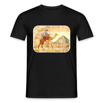 Cairo Egypt Watercolor Sketch Drawn Illustration - Men's T-Shirt - black - Front - AI Model Male 178 light (178cm)
