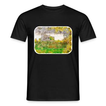 Europa Aquarellskizze Handgezeichnete Illustration - Männer T-Shirt - Schwarz - Vorne - AI Model Male 178 light (178cm)
