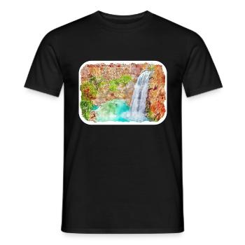 Mexique Aquarelle Esquisse Dessinée à la main Illustration - T-shirt homme - noir - Devant - AI Model Male 178 light (178cm)