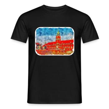 Seville Spain Watercolor Sketch Illustration - Men's T-Shirt - black - Front - AI Model Male 178 light (178cm)