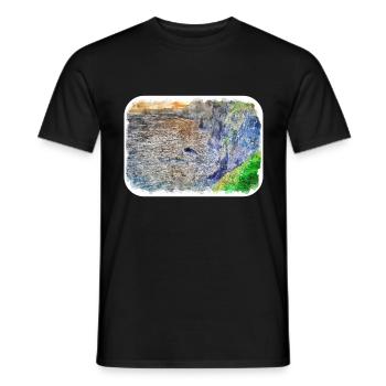 Ireland UK Watercolor Sketch Painting Illustration - Men's T-Shirt - black - Front - AI Model Male 178 light (178cm)