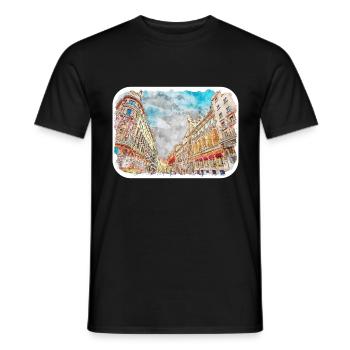 Spain Watercolor Sketch Hand Drawn Illustration - Men's T-Shirt - black - Front - AI Model Male 178 light (178cm)