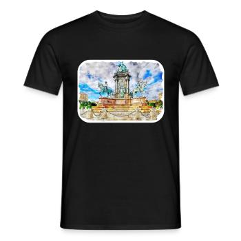 Autriche Aquarelle Esquisse Dessinée à la main Illustration - T-shirt homme - noir - Devant - AI Model Male 178 light (178cm)
