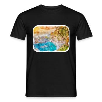 Illustration de croquis à l’aquarelle de Californie usa - T-shirt homme - noir - Devant - AI Model Male 178 light (178cm)