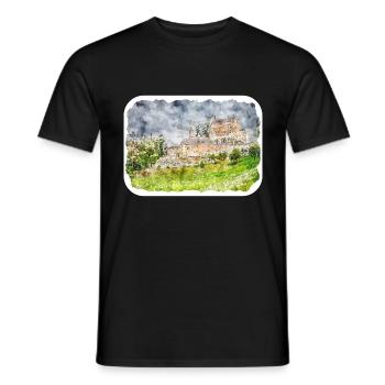 Autriche Aquarelle Esquisse Dessinée à la main Illustration - T-shirt homme - noir - Devant - AI Model Male 178 light (178cm)