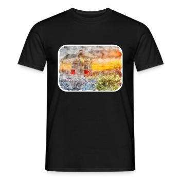 USA Aquarellskizze Handgezeichnete Illustration - Männer T-Shirt - Schwarz - Vorne - AI Model Male 178 light (178cm)