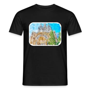 Spain Watercolor Sketch Hand Drawn Illustration - Men's T-Shirt - black - Front - AI Model Male 178 light (178cm)