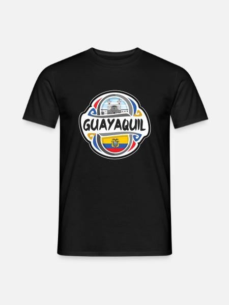 Guayaquil Ecuador Flagge Abzeichen Reise Souvenir Stempel - Männer T-Shirt - Schwarz