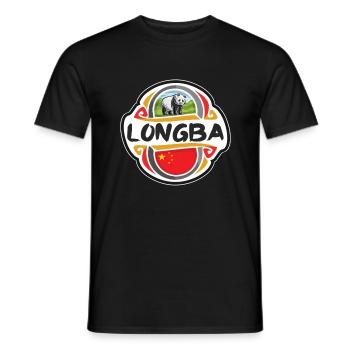 Longba China Flag Badge Souvenir de voyage - T-shirt homme - noir - Devant - AI Model Male 178 light (178cm)