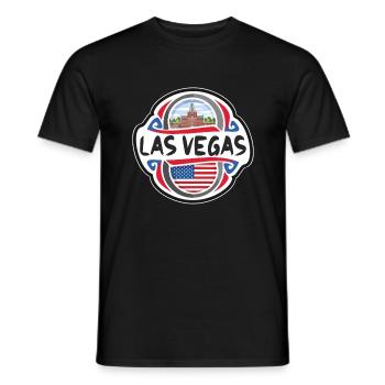 Las Vegas États-Unis Drapeau des États-Unis Souvenir de voyage B - T-shirt homme - noir - Devant - AI Model Male 178 light (178cm)