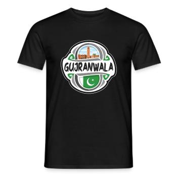 Gujranwala Pakistan Flagge Reise Souvenir Abzeichen Sta - Männer T-Shirt - Schwarz - Vorne - AI Model Male 178 light (178cm)