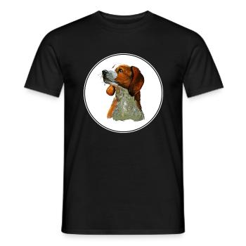 American English Coonhound Dog Sketch Illustration - Men's T-Shirt - black - Front - AI Model Male 178 light (178cm)