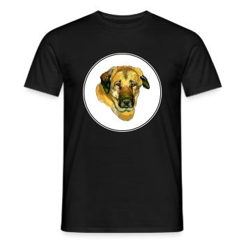 Anatolian Shepherd Dog Watercolor Illustration - Men's T-Shirt - black - Front - AI Model Male 178 light (178cm)