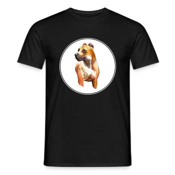 Alano Espanol Dog Aquarelle Sketch Illustration - T-shirt homme - noir - Devant - AI Model Male 178 light (178cm)