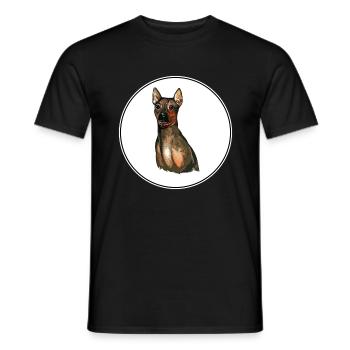 American Hairless Terrier Dog Watercolor Illustrat - Men's T-Shirt - black - Front - AI Model Male 178 light (178cm)