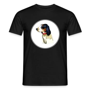 Ariegeois Dog Watercolor Sketch Illustration - Men's T-Shirt - black - Front - AI Model Male 178 light (178cm)