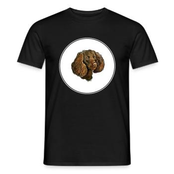 American Water Spaniel Hund Aquarell Illustration - Männer T-Shirt - Schwarz - Vorne - AI Model Male 178 light (178cm)