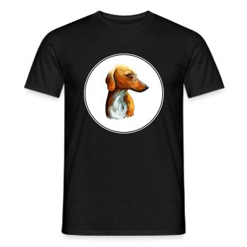 Azawakh Dog Watercolor Sketch Illustration - Men's T-Shirt - black - Front - AI Model Male 178 light (178cm)
