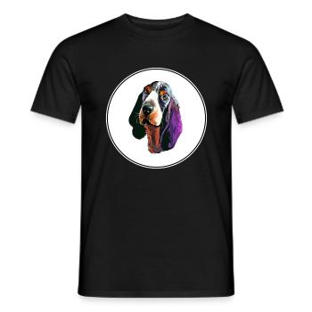 Basset Bleu De Gascogne Aquarelle pour chien Illustratio - T-shirt homme - noir - Devant - AI Model Male 178 light (178cm)
