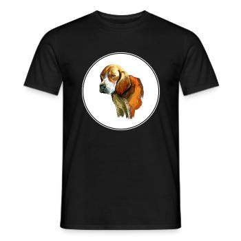 Beagle-Harrier Scent Hound Dog Sketch Illustration - T-shirt homme - noir - Devant - AI Model Male 178 light (178cm)