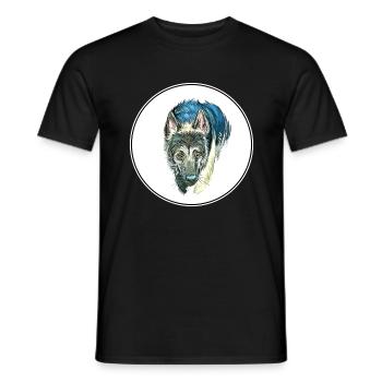 Osteuropäischer Schäferhund Aquarell Illustration - Männer T-Shirt - Schwarz - Vorne - AI Model Male 178 light (178cm)