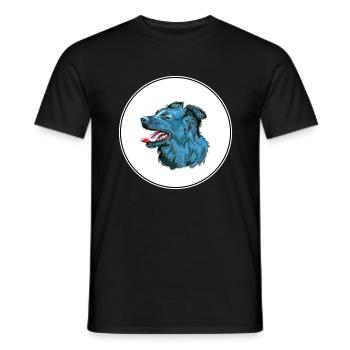 Illustration de l’aquarelle du chien de berger croate - T-shirt homme - noir - Devant - AI Model Male 178 light (178cm)