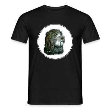 Katalanischer Schäferhund Aquarell Illustration - Männer T-Shirt - Schwarz - Vorne - AI Model Male 178 light (178cm)