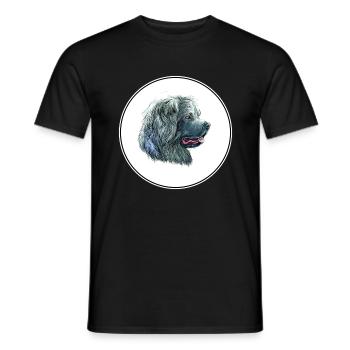 Caucasian Shepherd Dog Watercolor Illustration - Men's T-Shirt - black - Front - AI Model Male 178 light (178cm)