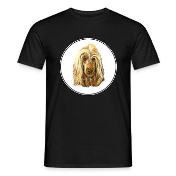 English Cocker Spaniel Hund Aquarell Illustration - Männer T-Shirt - Schwarz - Vorne - AI Model Male 178 light (178cm)