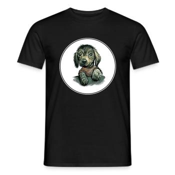 Illustration de l’aquarelle du chien sans poils mexicain - T-shirt homme - noir - Devant - AI Model Male 178 light (178cm)