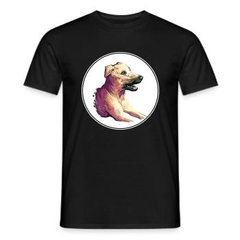 Kombai Hund Aquarell Farbe Illustration - Männer T-Shirt - Schwarz - Vorne - AI Model Male 178 light (178cm)