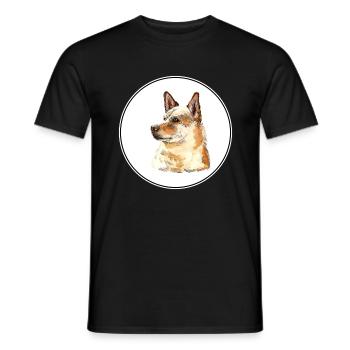 Kanaan Hund Aquarell Farbe Illustration - Männer T-Shirt - Schwarz - Vorne - AI Model Male 178 light (178cm)