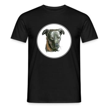 Cursinu Dog Watercolor Sketch Illustration - Men's T-Shirt - black - Front - AI Model Male 178 light (178cm)
