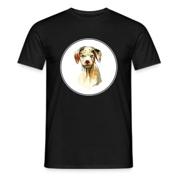 Catahoula Leopard Dog Aquarelle Illustration - T-shirt homme - noir - Devant - AI Model Male 178 light (178cm)