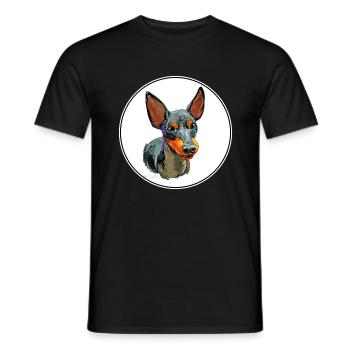 Englisch Toy Terrier Hund Aquarell Illustration - Männer T-Shirt - Schwarz - Vorne - AI Model Male 178 light (178cm)