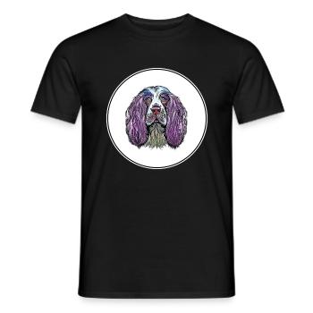 Englisch Springer Spaniel Hund Aquarell Illustrati - Männer T-Shirt - Schwarz - Vorne - AI Model Male 178 light (178cm)