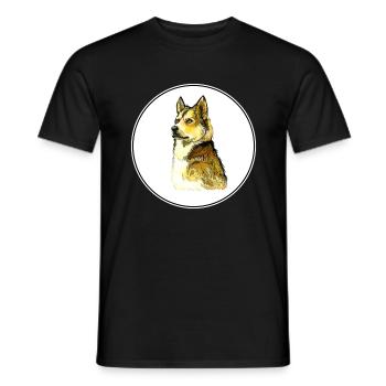 Ostsibirische Laika Hund Aquarell Illustration - Männer T-Shirt - Schwarz - Vorne - AI Model Male 178 light (178cm)