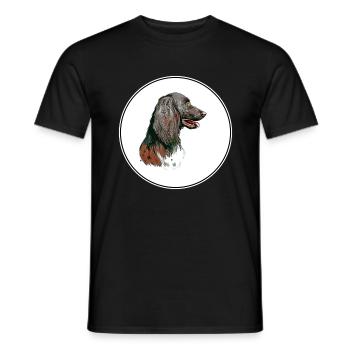 Munsterlander Small Dog Aquarelle Illustration - T-shirt homme - noir - Devant - AI Model Male 178 light (178cm)