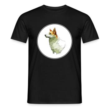 Norrbottenspets Hund Aquarell Skizze Illustration - Männer T-Shirt - Schwarz - Vorne - AI Model Male 178 light (178cm)