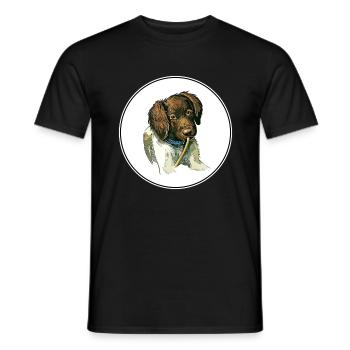 Munsterlander Small Dog Aquarelle Illustration - T-shirt homme - noir - Devant - AI Model Male 178 light (178cm)