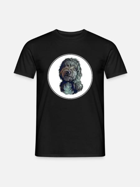 Lagotto Romagnolo Hund Aquarell Illustration - Männer T-Shirt - Schwarz