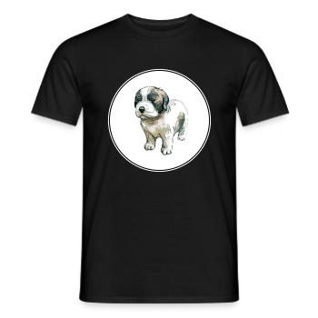Moscow Watchdog Dog Aquarelle Illustration - T-shirt homme - noir - Devant - AI Model Male 178 light (178cm)