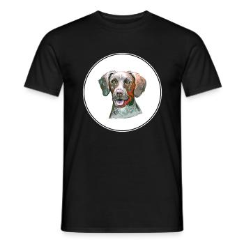 Pointer Dog Aquarell Skizze Illustration - Männer T-Shirt - Schwarz - Vorne - AI Model Male 178 light (178cm)