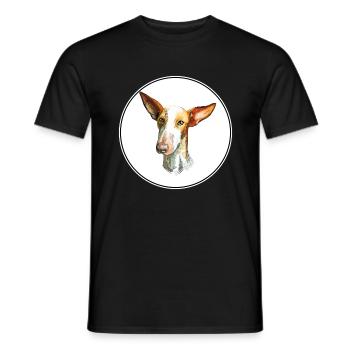 Podenco Canario Dog Aquarelle Sketch Illustration - T-shirt homme - noir - Devant - AI Model Male 178 light (178cm)