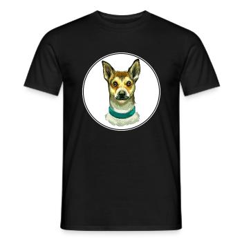 Norwegischer Lundehund Hund Aquarell Illustration - Männer T-Shirt - Schwarz - Vorne - AI Model Male 178 light (178cm)