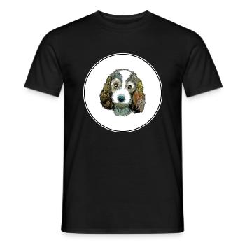 Petit Basset Griffon Vendeen Illustration de chien - T-shirt homme - noir - Devant - AI Model Male 178 light (178cm)