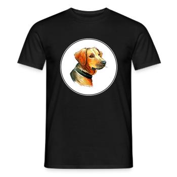 Schillerstovare Dog Watercolor Sketch Illustration - Men's T-Shirt - black - Front - AI Model Male 178 light (178cm)