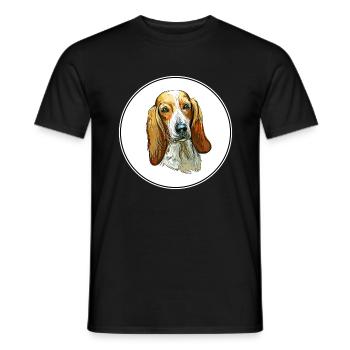 Sabueso Fino Colombiano Dog Watercolor Illustratio - Men's T-Shirt - black - Front - AI Model Male 178 light (178cm)