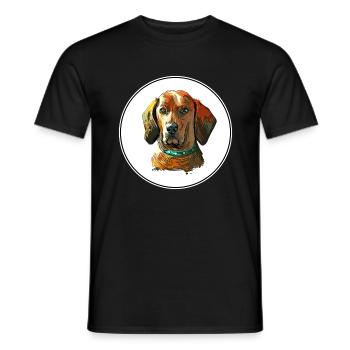 Redbone Coonhound Dog Aquarelle Illustration - T-shirt homme - noir - Devant - AI Model Male 178 light (178cm)