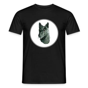 Illustration de l’aquarelle de seskar Seal Dog - T-shirt homme - noir - Devant - AI Model Male 178 light (178cm)